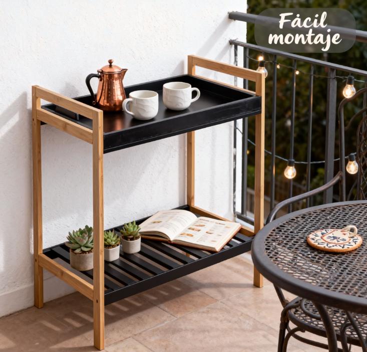 Zapatero de 2 Niveles 52.5x30x56cm de Madera y Bambú Estantería Multiuso con 2 Estantes para Entrada de Casa Diseño Compacto y Elegante Material Duradero y Espacio Ahorrador