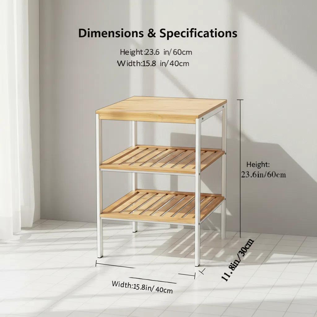 Estante de Bambú y Metal | Organizador Minimalista | Mueble Ecológico para el Hogar Rack de cocina en oferta