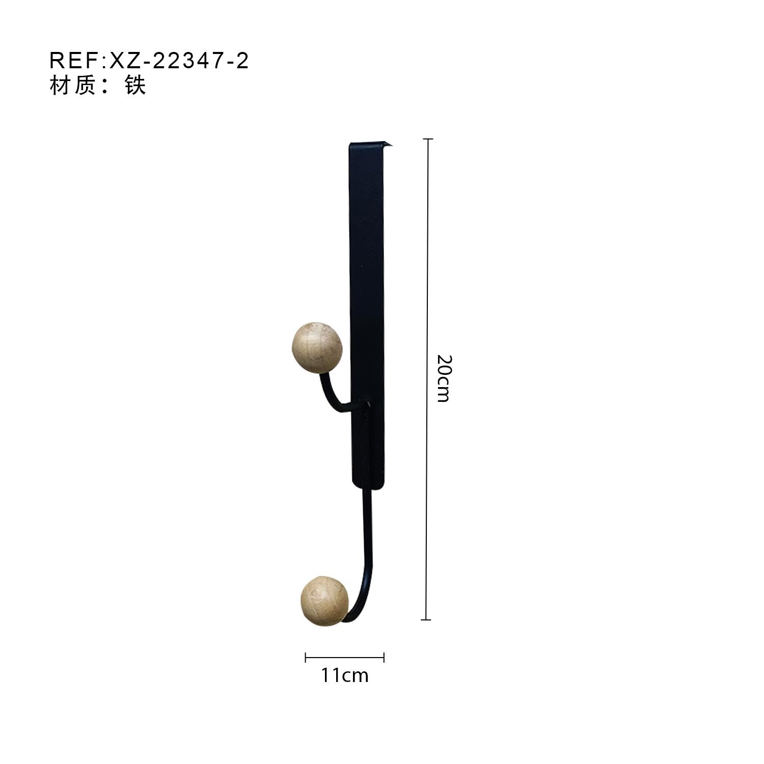 Gancho Decorativo XZ-22347-2 de Hierro y Madera - Organización de Pared Sin Taladrar, Soporte de 5kg, Diseño Industrial y Natural, Ideal para Baño y Dormitorio