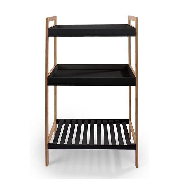 Vida Sostenible TikTok Estante de Bambú Estilo Nórdico - Impermeable y Resistente al Humo Organizador de Baño con Tablero MDF y Marco FSC Soporta 8kg Superior/10kg Inferior