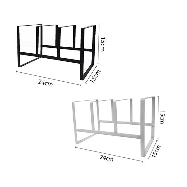 Set de Organización para Cocina | Porta-Cuchillos + Porta-Platos | Metal Fuerte Anti-Rust | 22x14x12cm & 15x24x15cm | Diseño Antideslizante | Ahorro de Espacio | Organización Clasificada | Porta-Cuchillos para 4 Cuchillos | Porta-Platos con 3