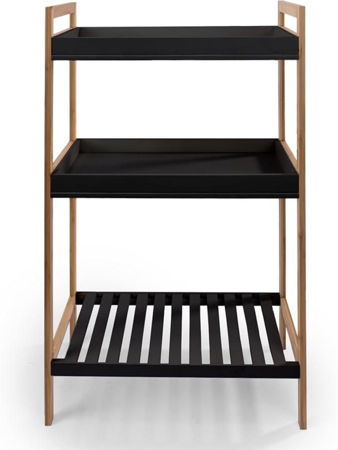 Vida Sostenible TikTok Estante de Bambú Estilo Nórdico - Impermeable y Resistente al Humo Organizador de Baño con Tablero MDF y Marco FSC Soporta 8kg Superior/10kg Inferior
