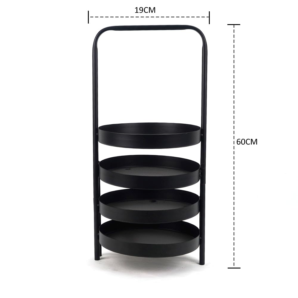 LIN HOME RS22061 Estantes de Hierro para Plantas Resistente y Delicado 4 Niveles Combinables Libremente para Jardín Vertical y Decoración Nórdica Altura Ajustable y Patines Antideslizantes