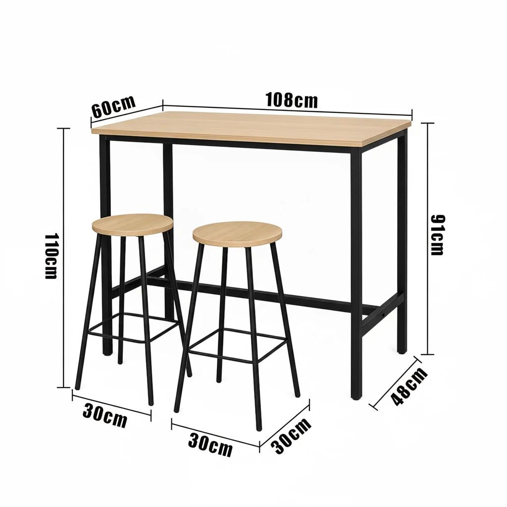 Conjunto de mesa y sillas de bar para hogares pequeños, estilo moderno y minimalista, mesa alta y barra muebles en oferta