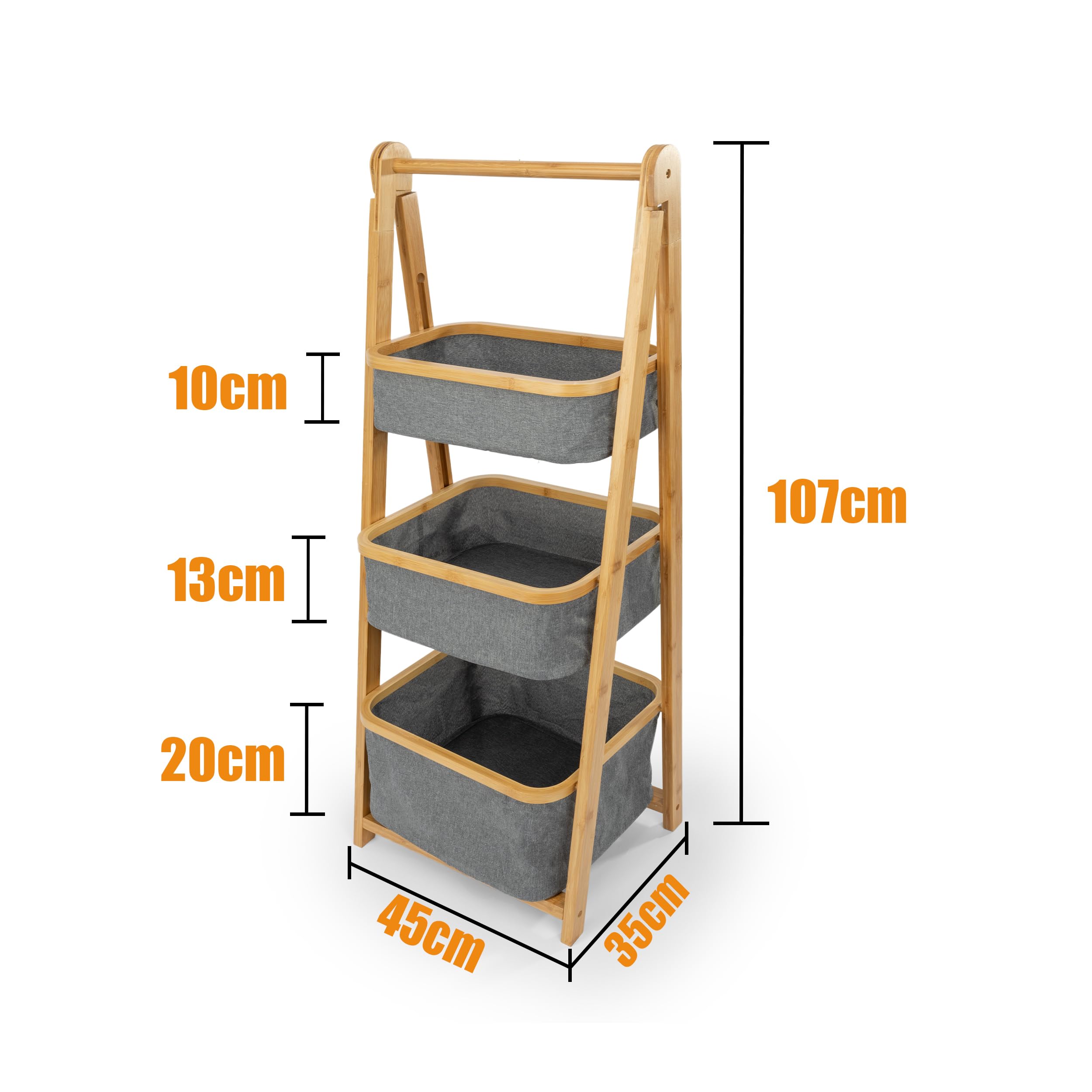 LIN HOME Bombu RS22118 rek met 3 opbergdozen van polyesterweefsel, organizer voor kleine dingen voor badkamer of keuken shelf corner soportes y estanterías garaje resistente al óxido ropa ampliable electrónica ajustable 5 capas