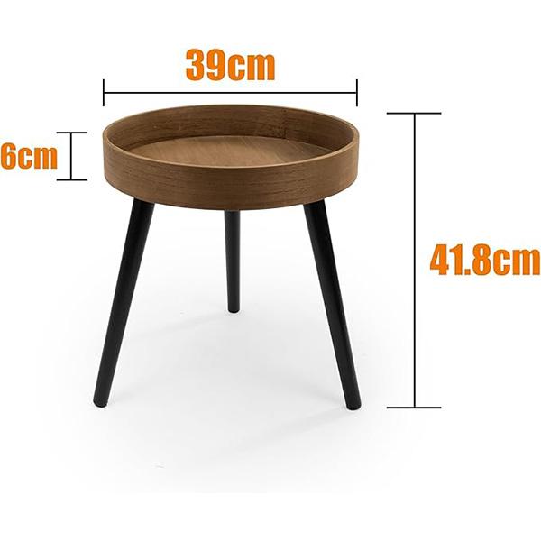 Mesa Lateral Redonda de Madera | Mueble Decorativo Multifuncional
