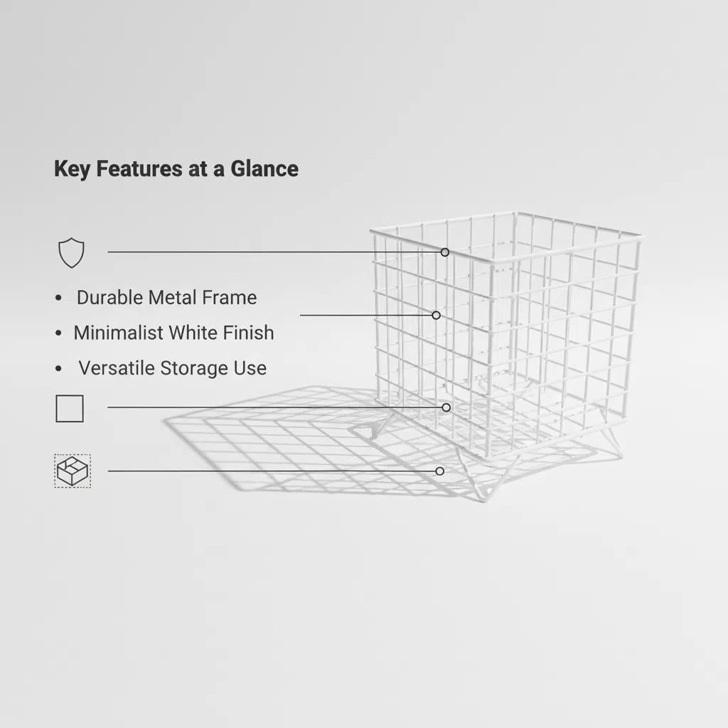 Cesta Cuadrada de Malla Metálica Multifuncional 20.2cm×20.2cm×22.5cm Estilo Industrial para Almacenamiento en Hogar Porta-esponja para Fregadero de Metal Organizaciónhogar Almacenajepráctico Diseñoindustrial