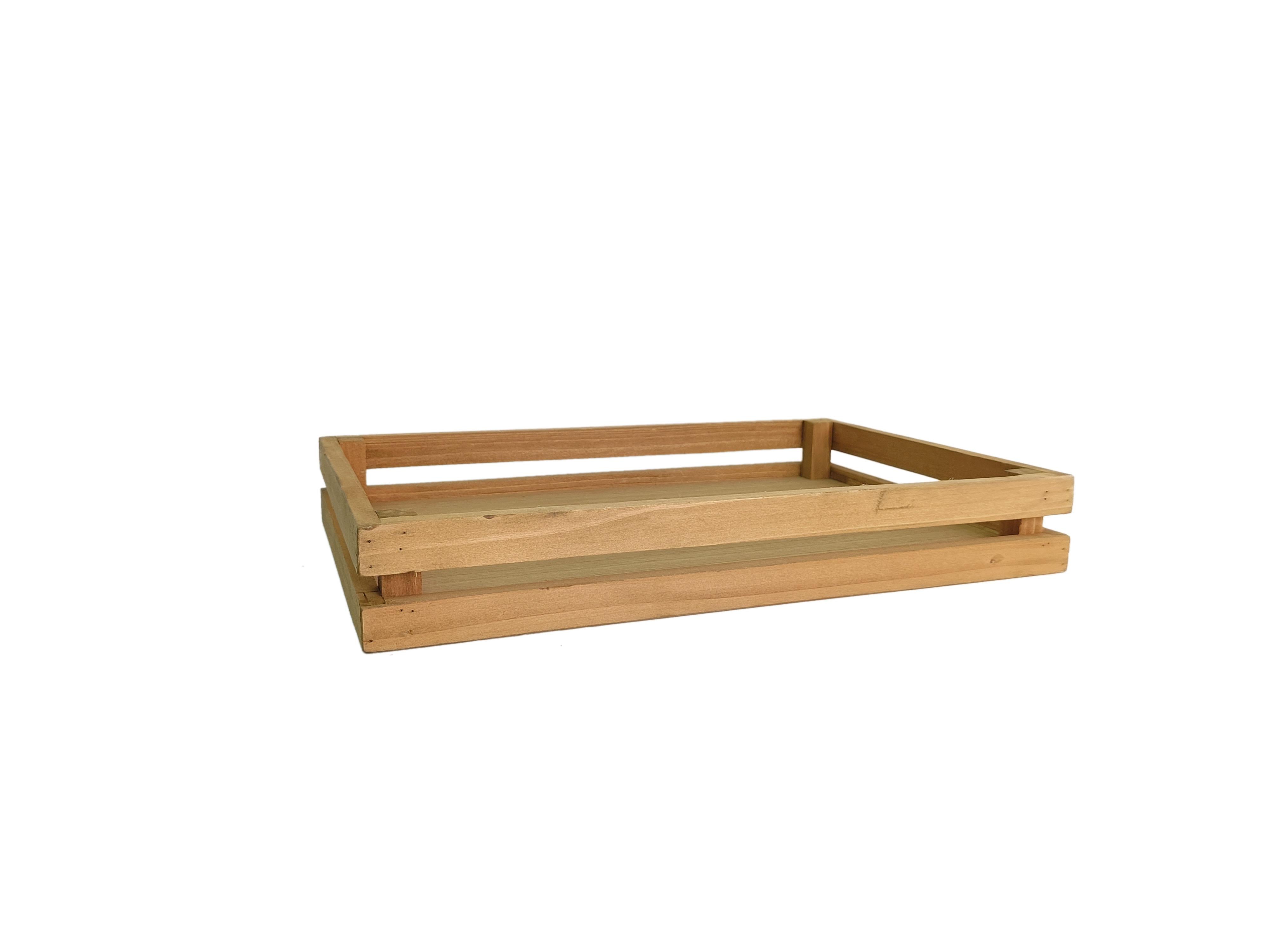 Juego de Dos Bandejas de Madera Maciza Multifuncionales 29cm×19cm×5cm y 35cm×23cm×5cm para Almacenamiento en Hogar Diseño Minimalista Estilo Nórdico
