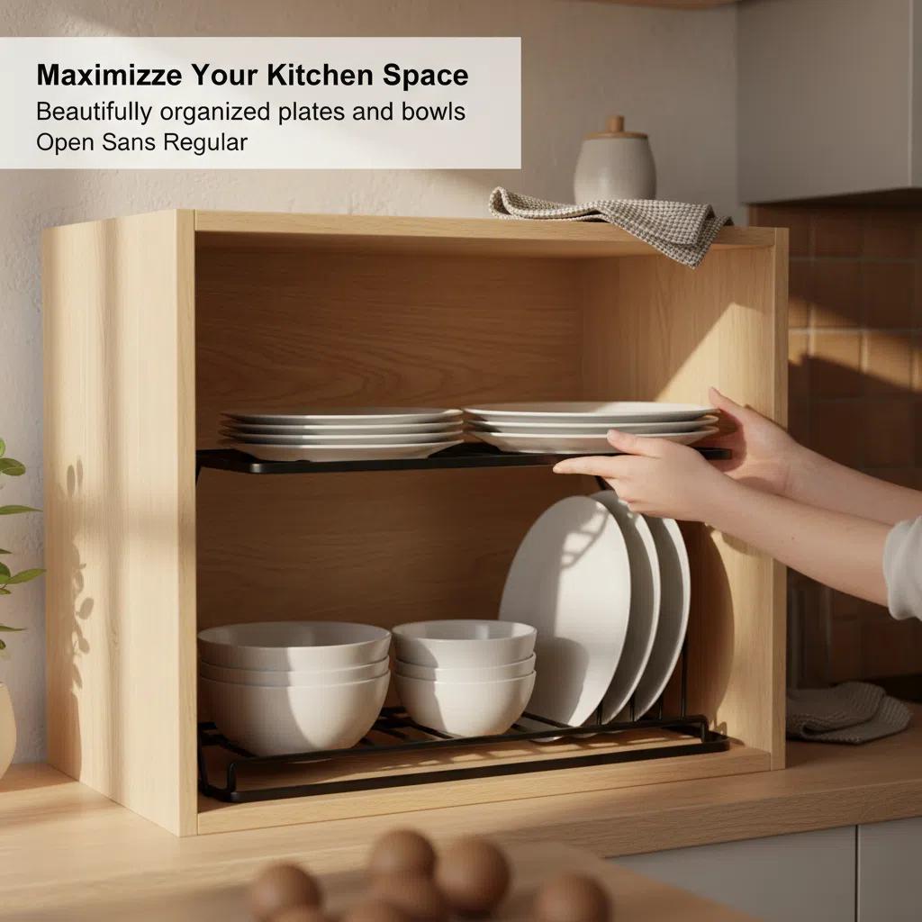 Organizador de Platos de Metal de 3 Capas - Estante para Cocina Ahorro de Espacio Porta-esponja Set de almacenamiento de especias Rack de cocina