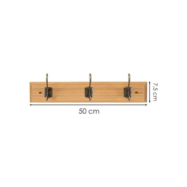 Gancho de Madera Doble Sin Taladro Organización Multiusos para Entrada Dormitorio y Baño Madera Maciza Natural Resistente al Agua y Humedad Capacidad de Carga 5kg 30cm×8.5cm