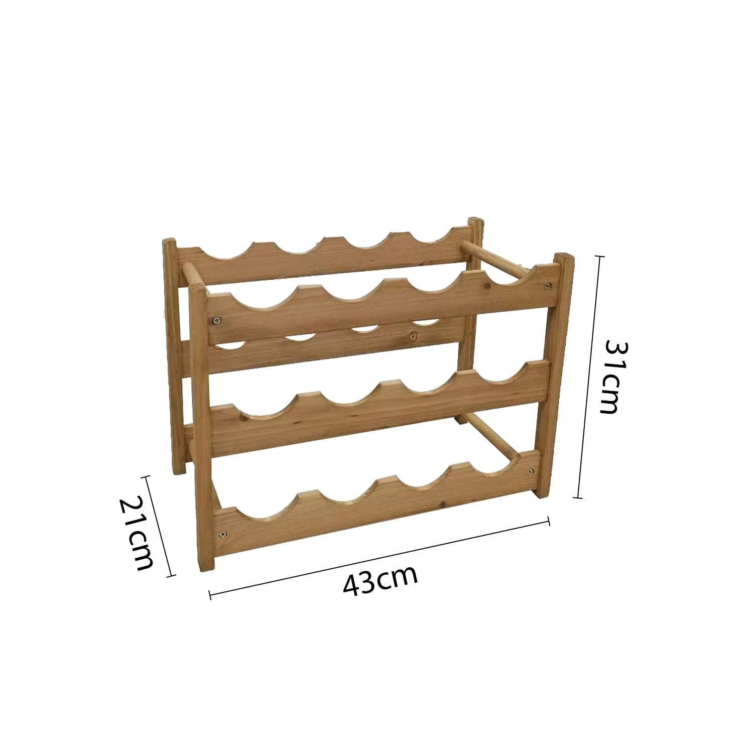 LIN HOME Estante de Vino XZ-22286 de Madera y Metal Resistente con Estructura Metálica Reforzada para 6-8 Botellas diarias Organizador de Vino Estable y Antirrobo
