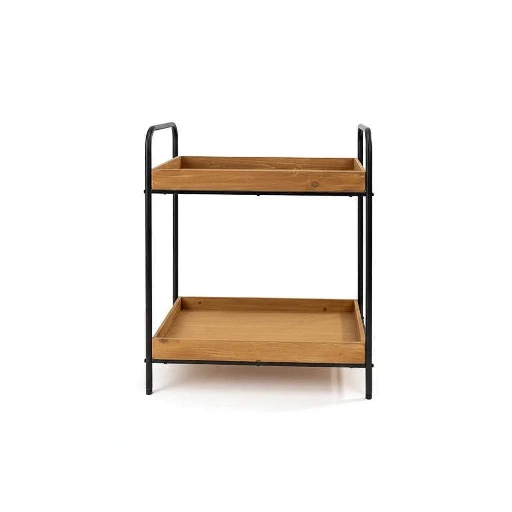 Estante Doble de Madera y Hierro para Organización Inteligente muebles en oferta