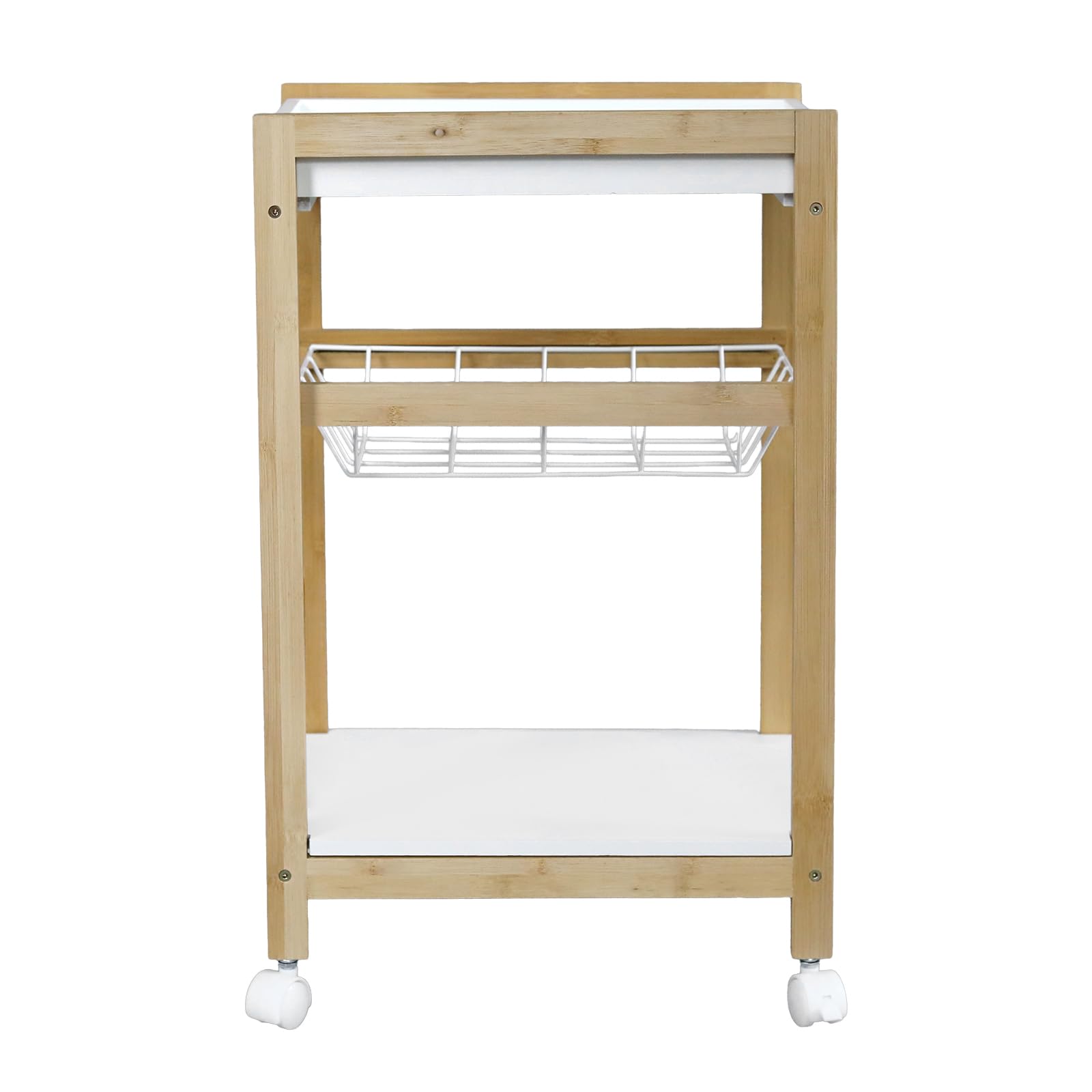 Black & White Multi-Tier Storage Cart Rolling Kitchen Cart Bathroom Organizer