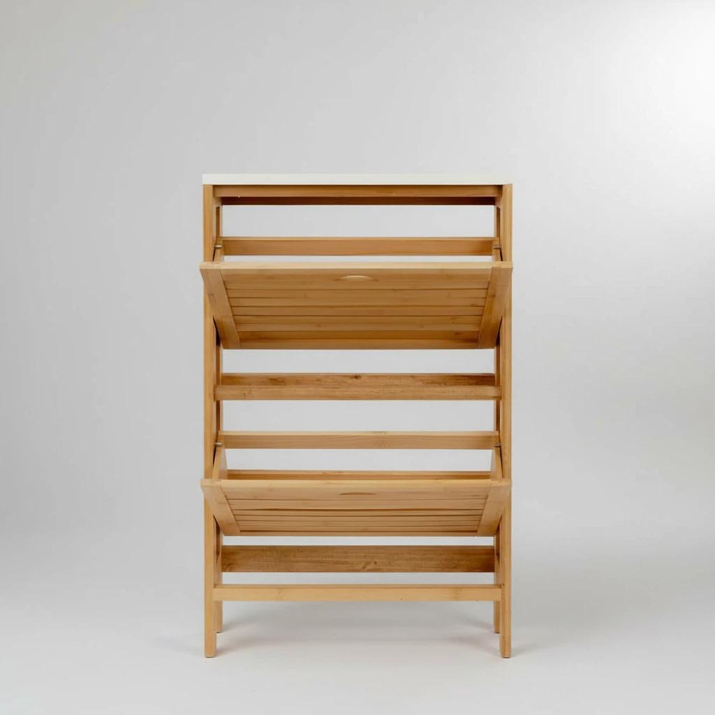 Mueble Zapatero de Bambú y Madera con 2 Cajones: Organización Ecológica para Entrada en oferta