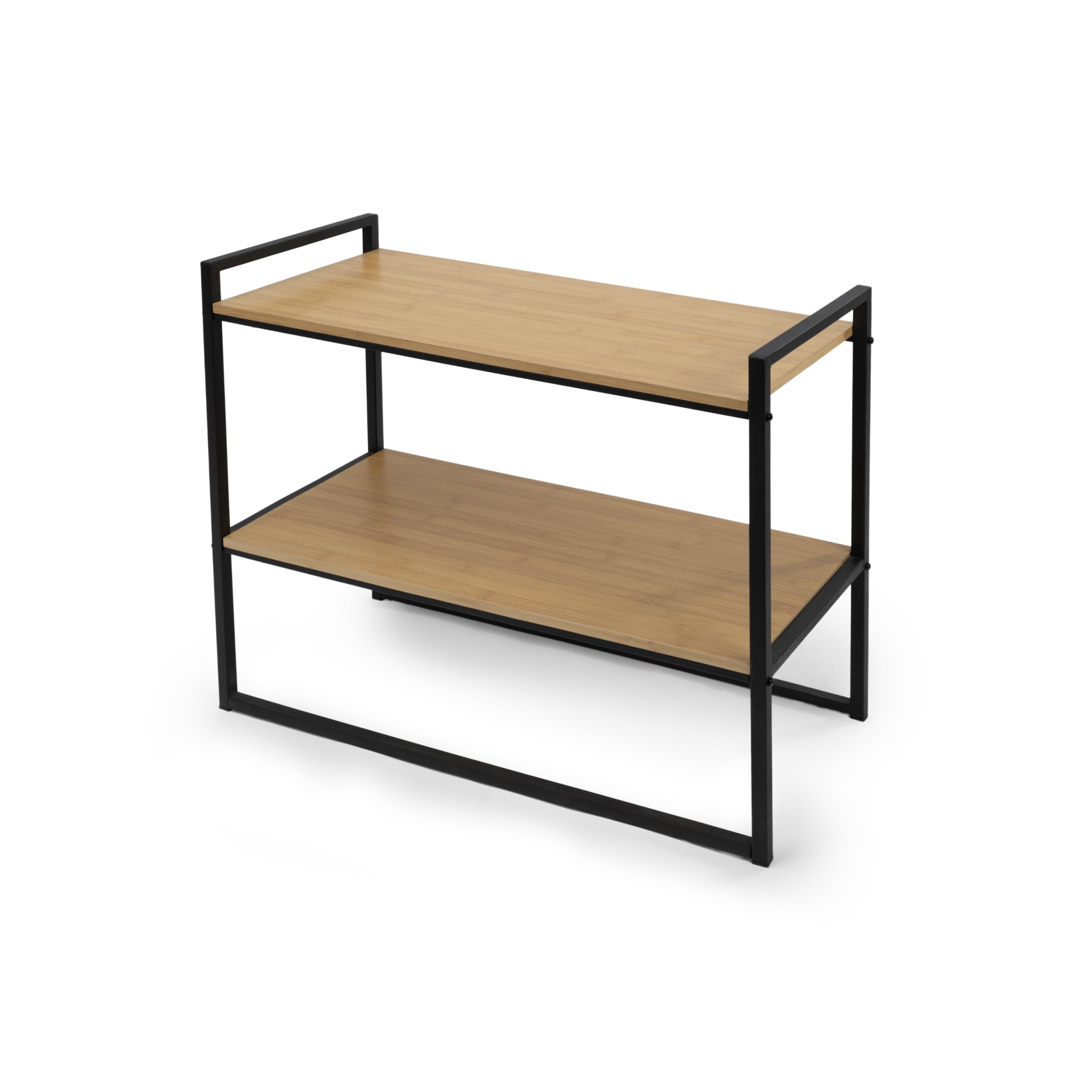 LIN HOME Estante Para Zapatos de Madera y Metal Doble Material Tablero de Madera Maciza Estructura Metálica Reforzada Almacenamiento Eficiente en Capas Diseño Abierto Versátil y Minimalista 3-Tier Resistente y Estable
