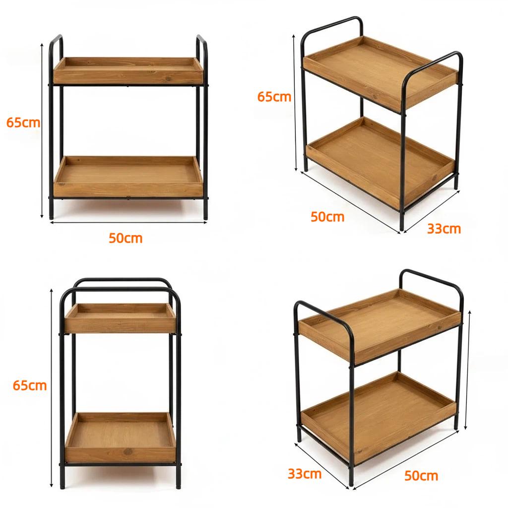 Estante Doble de Madera y Hierro para Organización Inteligente muebles en oferta