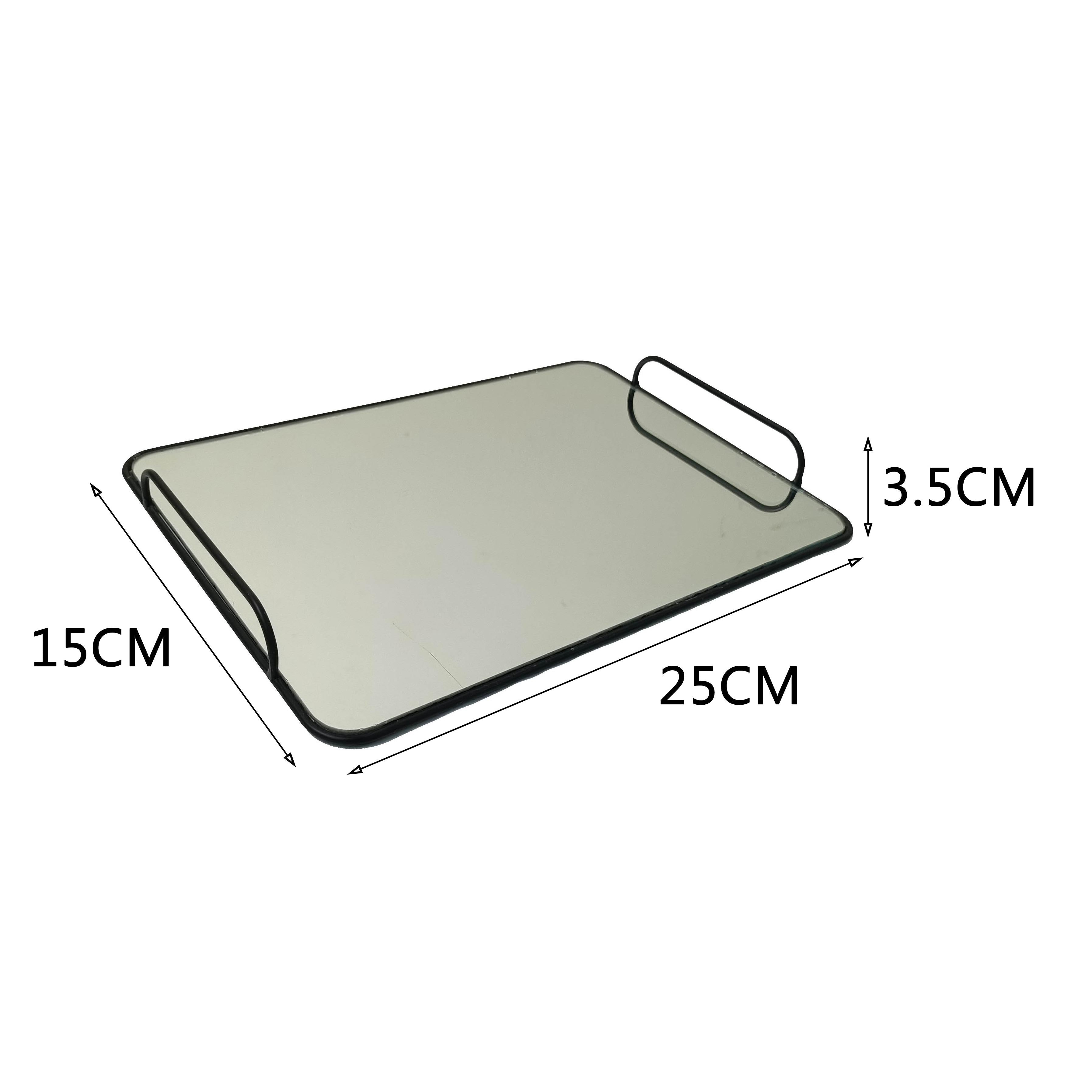 Bandeja de Metal Moderna Minimalista Hierro Selecto 25cm×15cm×3.5cm Negra para Tazas Cosméticos y Joyería Resistente y Duradera