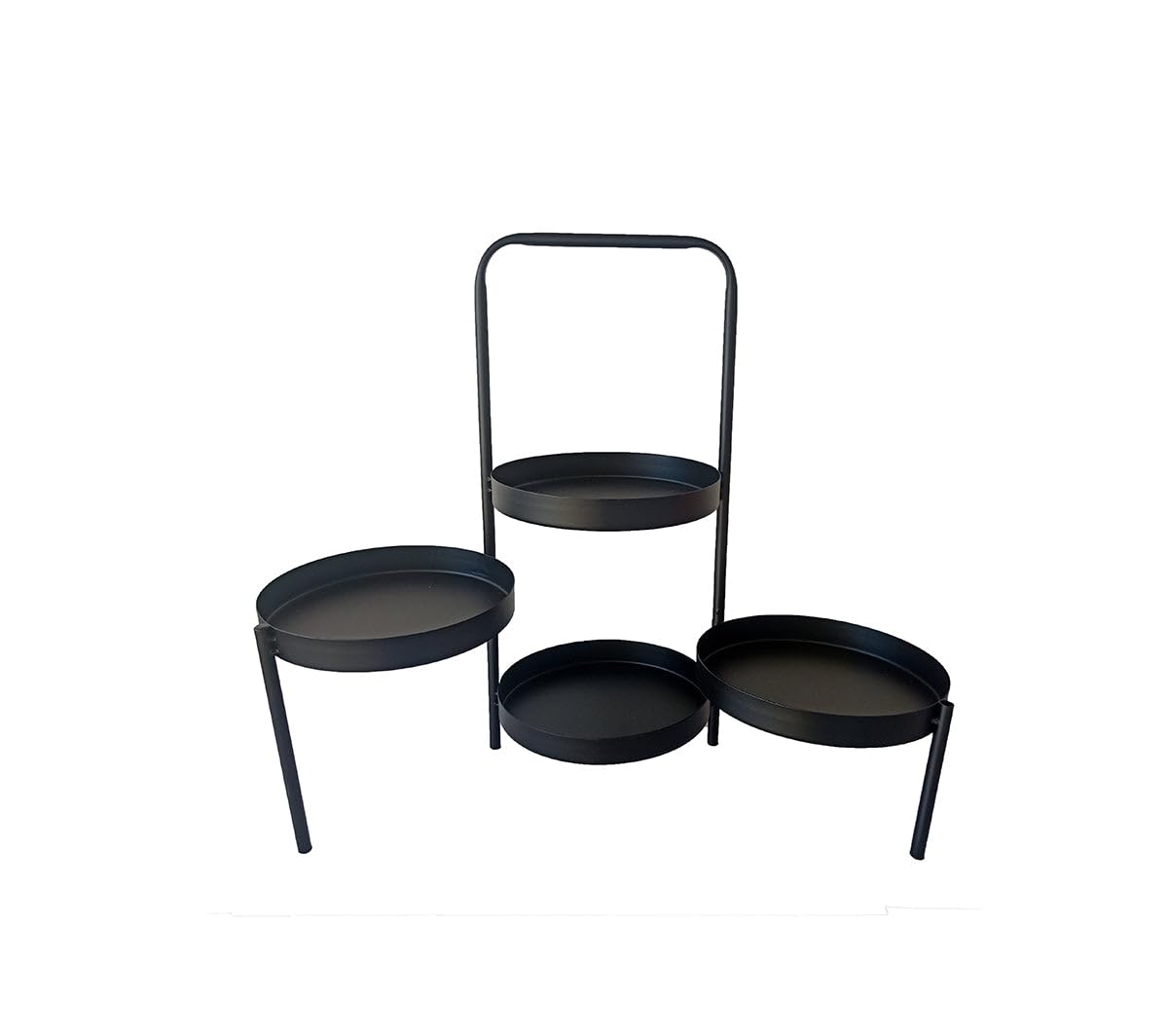LIN HOME RS22061 Estantes de Hierro para Plantas Resistente y Delicado 4 Niveles Combinables Libremente para Jardín Vertical y Decoración Nórdica Altura Ajustable y Patines Antideslizantes