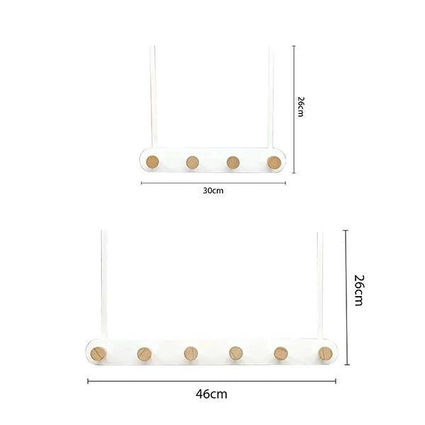 Gancho para Detrás de Puerta sin Taladro 3 Tamaños 30/38/46cm Madera Resistente Organizador de Espacio para Hogar Estilo Nórdico Carga 5kg