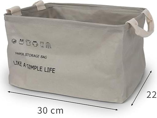 Cesta de Papel Kraft Impermeable - Organizador de Ropa Estilo Minimalista LIKE A SIMPLE LIFE