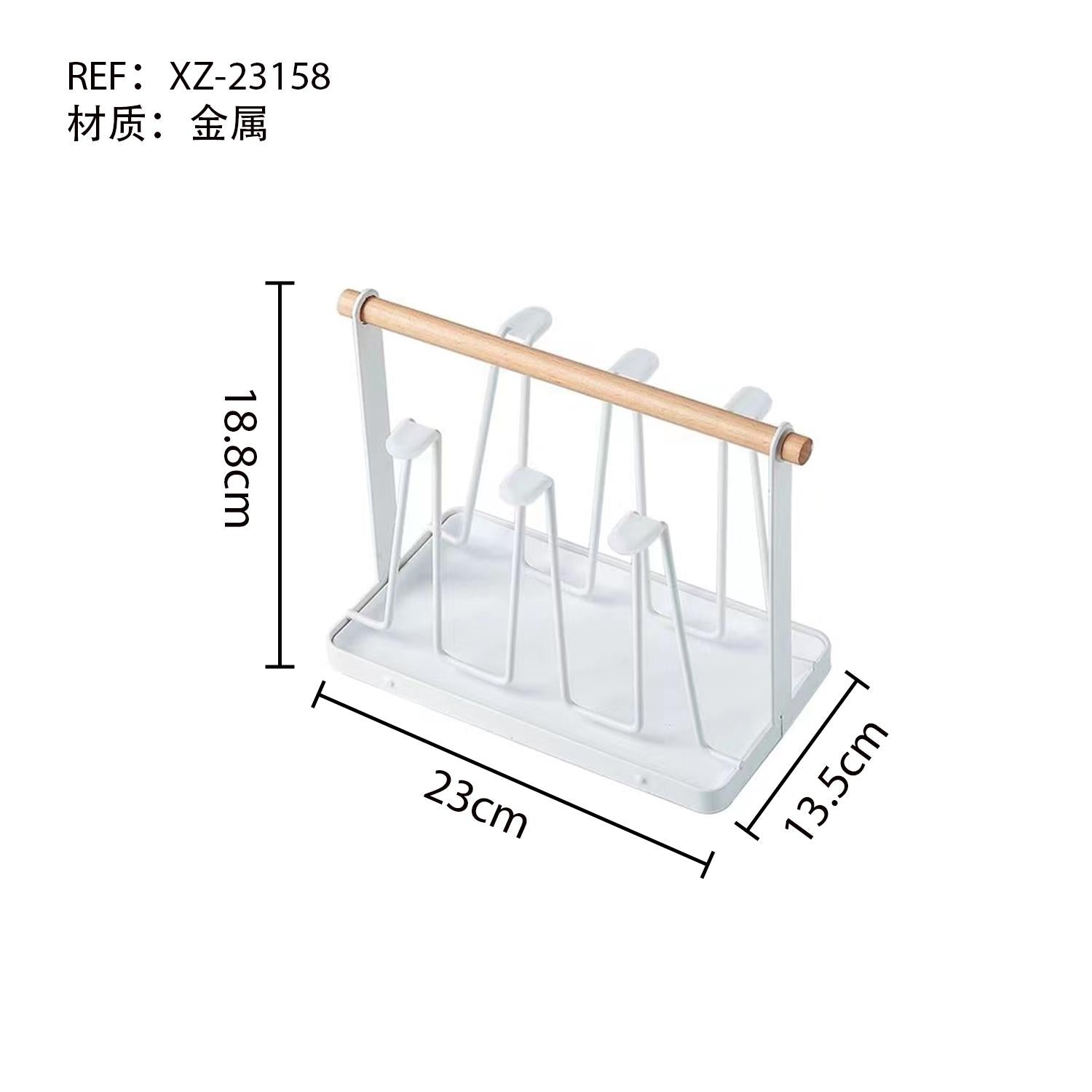 Portavasos de Metal con 6 Espacios y Asa de Madera Porta-esponja para fregadero Diseño Moderno y Resistente para Cocinas Pequeñas y Estilo