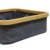 Cesta Organizadora de Tela con Marco de Bambú Ecológico Resistente para Almacenamiento Inteligente y Decoración Moderna con Diseño de Doble Espacio y Asas Resistentes