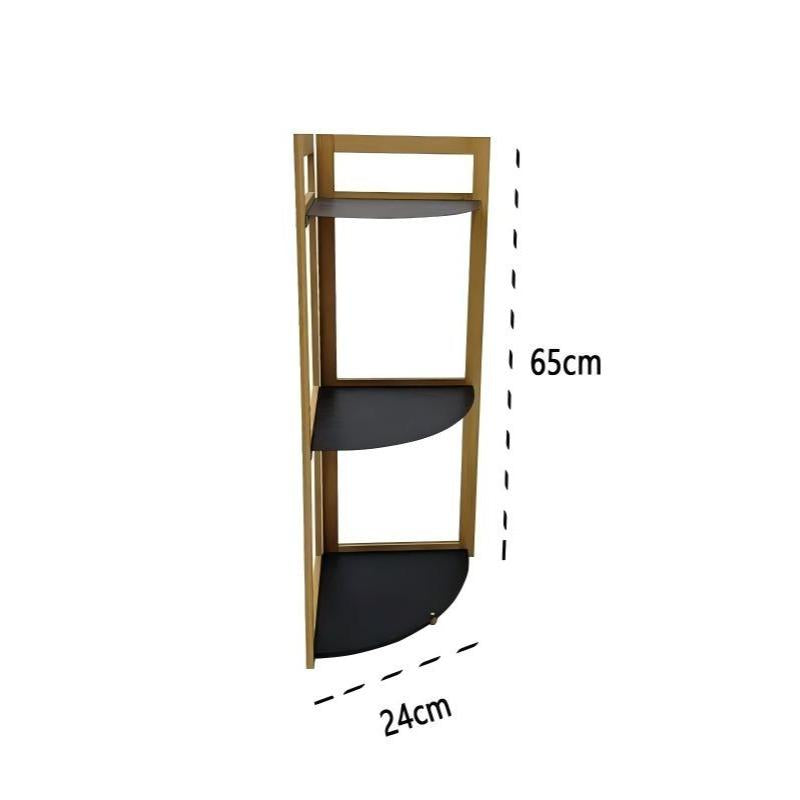 Estantería de Baño de Doble Capa Diseño Angular para Organización Minimalista 24cm de Ancho ABS Negro Impermeable Soporta hasta 5kg