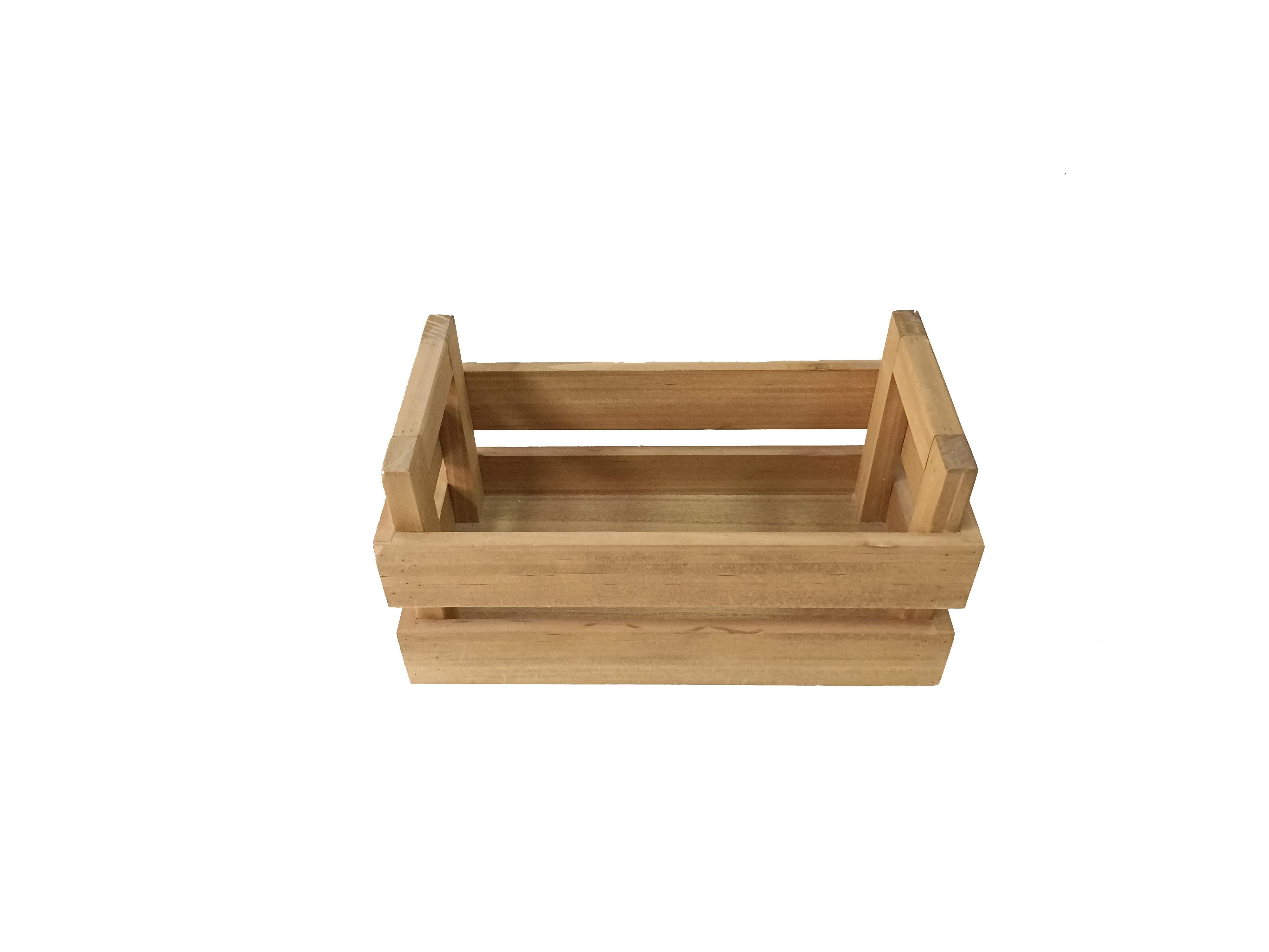 Set de Dos Cestas de Madera Natural Ecológica Estilo Nórdico con Asas Sostenibles Organizador de Ropa Juguetes y Objetos Resistentes y Duraderos - Soporte Para Libro