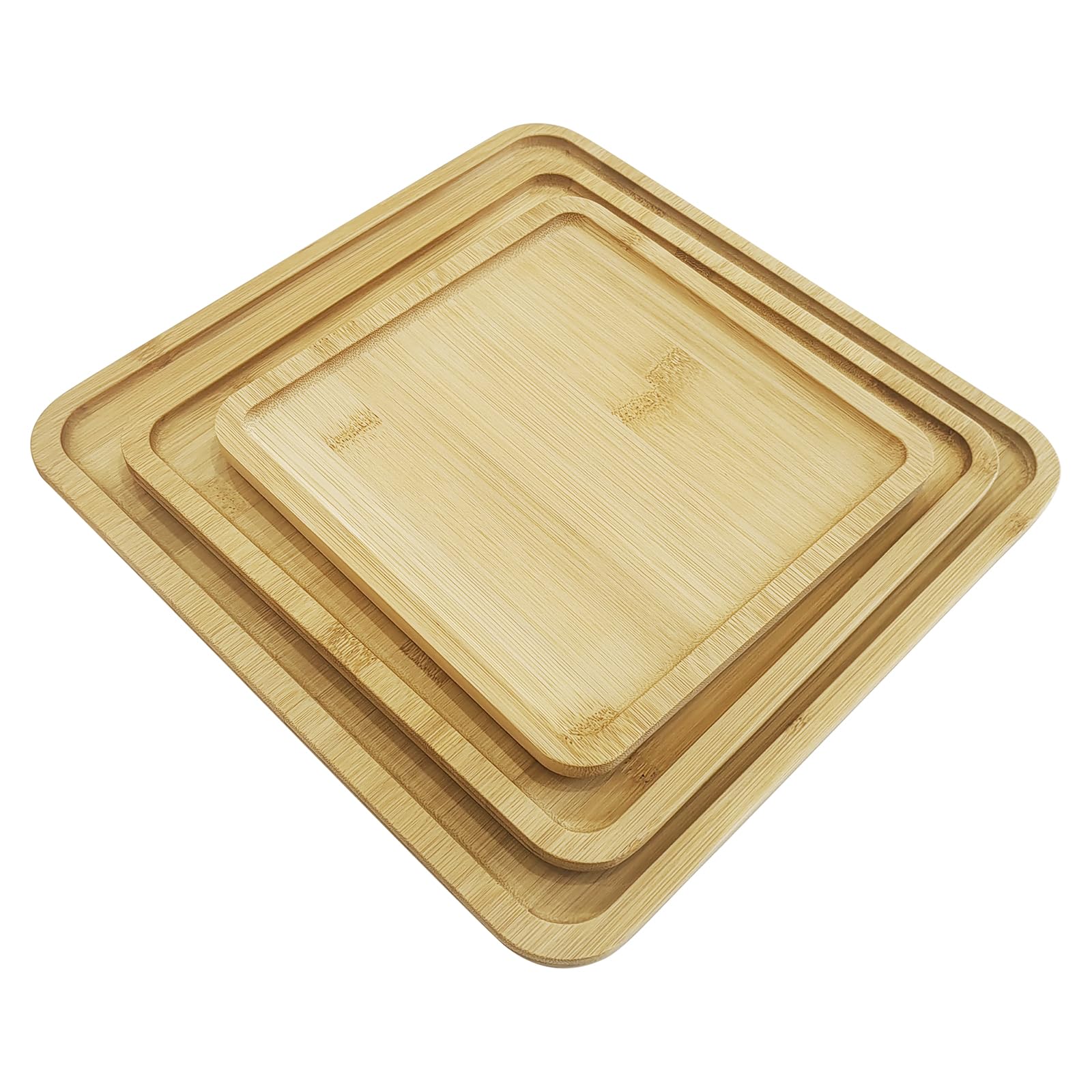 Bandejas de Madera Decorativas de Alta Calidad con Textura Natural y Laca Ecológica para Mesa de Centro Comedor y Entrada 20x20x1.5cm 25x25cm 30x30x1.5cm Material Macizo Seguro y Sin Olores Tóxicos