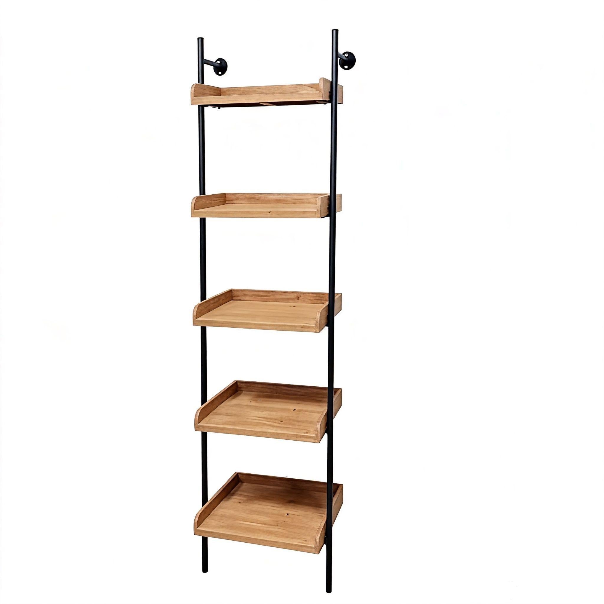 Estante Multinivel 5 Capas Madera y Metal Organización Vertical Decoración Industrial Rack de Cocina 5 Niveles 1m² Espacio Ampliado 300% Acceso Rápido 20 Artículos Más Resistente hasta 10kg