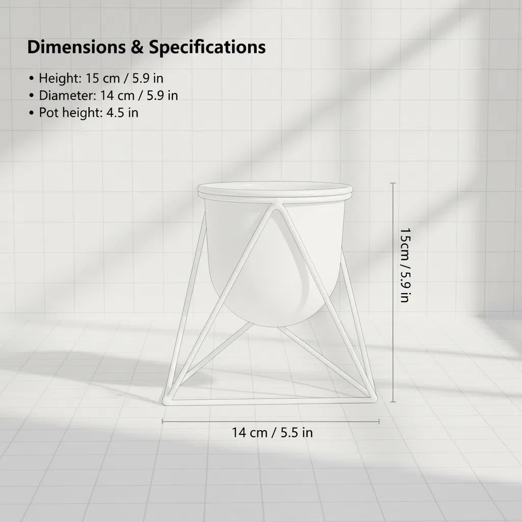 Soporte de Hierro Minimalista para Plantas Pequeñas | Macetero de Hierro