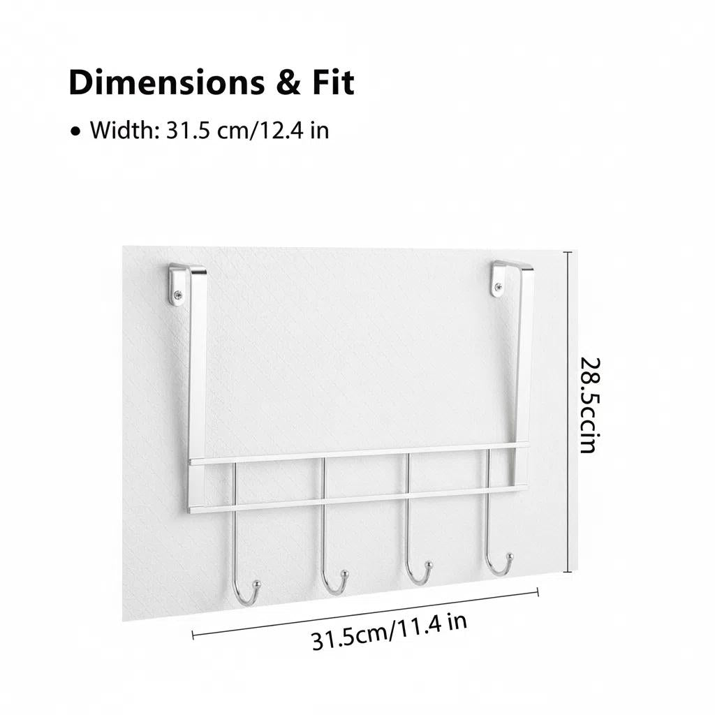 Portaobjetos de Metal Multifuncional para Entrada, Cocina y Baño - Diseño Minimalista con Gancho en Forma de U