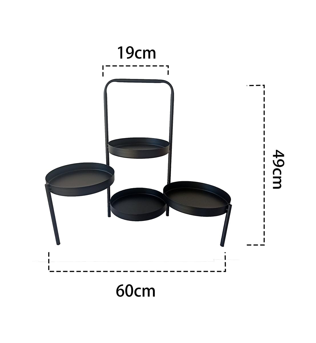 LIN HOME RS22061 Estantes de Hierro para Plantas Resistente y Delicado 4 Niveles Combinables Libremente para Jardín Vertical y Decoración Nórdica Altura Ajustable y Patines Antideslizantes