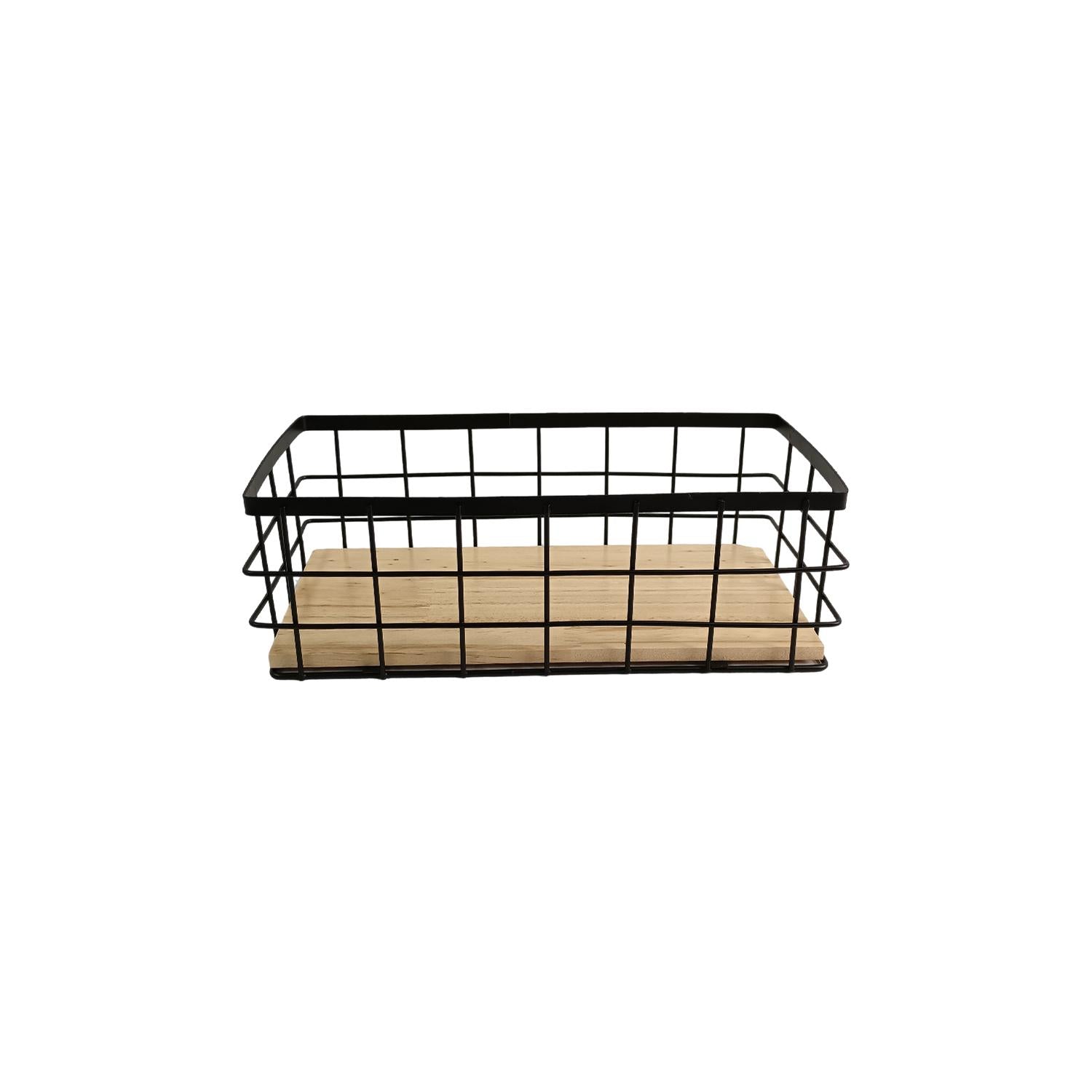 Set de 2 cestas de metal industrial Organizador de cocina con diseño de rejilla Mesa de centro decoración moderna