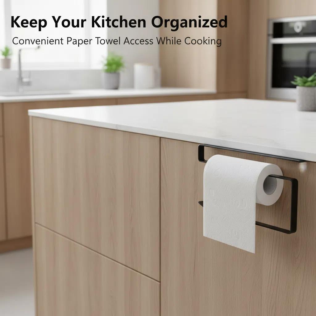 Portarrollos de Cocina Magnético XZ-23316 sin Perforar de Metal 26 cm x 8.5 cm Soporta 5 kg Ideal para Papel Higiénico y Condimentos OrganizaciónMágnetica CocinaEficiente