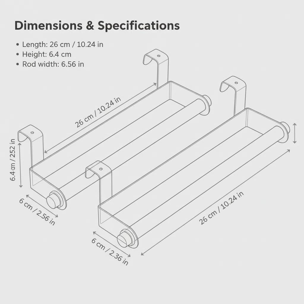 Organizador Multifuncional de Metal para Puerta de Cocina Soporte de Toallas y Papel Higiénico sin Taladrar Amplía 2㎡ en 3 Segundos Materiales Premium