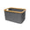 Cesto de Tela Plegable Negro para Ropa Sucia Rectangular 45x30x24.5cm con Asa de Bambú Organizador Multiuso para Lavandería Baño Dormitorio Resistente y Duradero