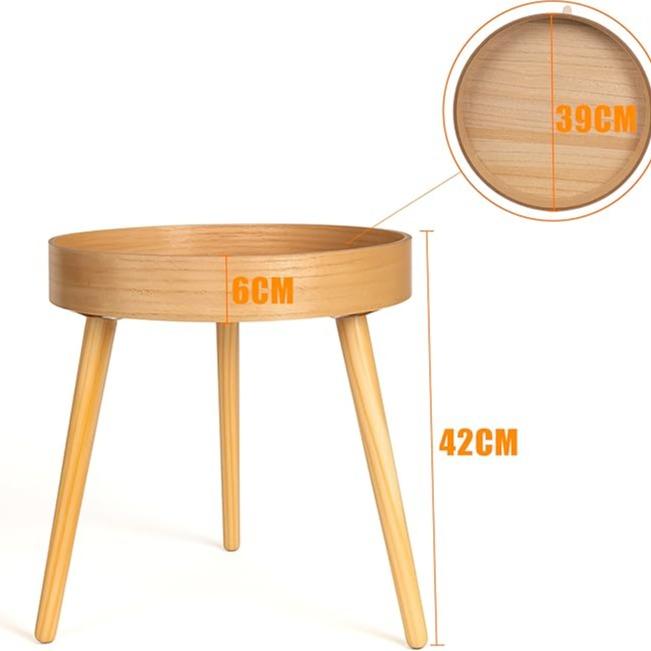 Bamboo Home Set | Carved Tissue Box + Round Side Table