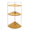 LIN HOME XZ-22123 plank van natuurlijk hout, piramide met metalen frame voor badkamer, kast, wasruimte, multifunctioneel 3 niveaus de almacenamiento de metal resistente a los arañazos alimentos y bebidas soportes y estanterías electrónica