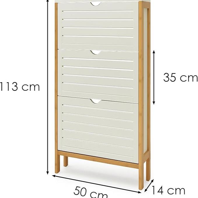Mueble Zapatero de Bambú y Madera con 2 Cajones: Organización Ecológica para Entrada en oferta