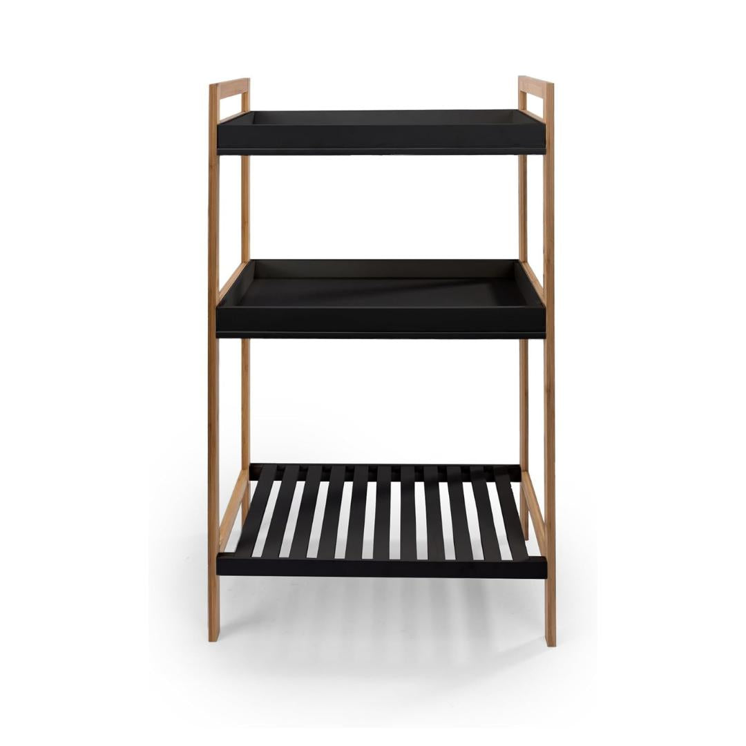 Open Oans Regular Zapatero de 3 Niveles 52.5x30x84cm de Madera y Bambú Estantería Multiuso con 3 Estantes para Entrada de Casa Color shelf