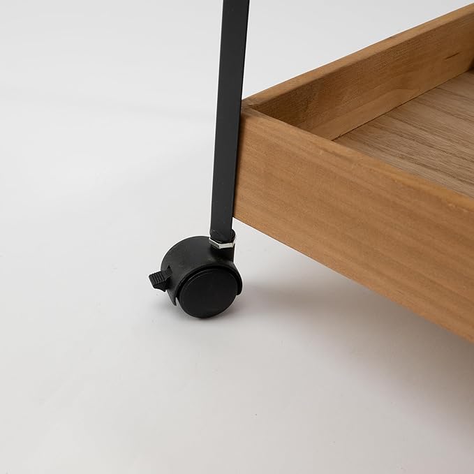 Estante Multinivel con Ruedas 4 Pisos Madera y Metal 95cm×32cm×25cm Organización para Cocina Baño y Dormitorio Movilidad sin Esfuerzo Estructura Resistente