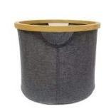 Cesta Organizadora de Tela con Marco de Bambú Ecológico Resistente para Almacenamiento Inteligente y Decoración Moderna con Diseño de Doble Espacio y Asas Resistentes