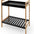 Zapatero de 2 Niveles 52.5x30x56cm de Madera y Bambú Estantería Multiuso con 2 Estantes para Entrada de Casa Diseño Compacto y Elegante Material Duradero y Espacio Ahorrador