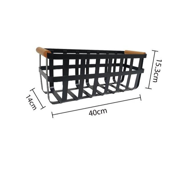 Canasta de Organización Estilo Nórdico - Cesta con Asas de Madera Porta-esponja para fregadero de metal winter basket