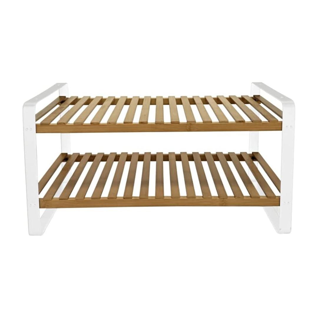 Zapatero de Bambú con Marco de Metal Elegante y Sostenible para Hogar y Trabajo Organizador de Zapatos Funcional y Estético shelf