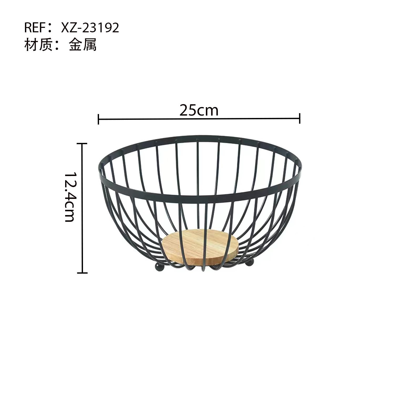 Canasta de Frutas de Metal con Plato de Madera y Mango de Madera Organizer de Cocina Porta-esponja para fregadero Cesta winter basket