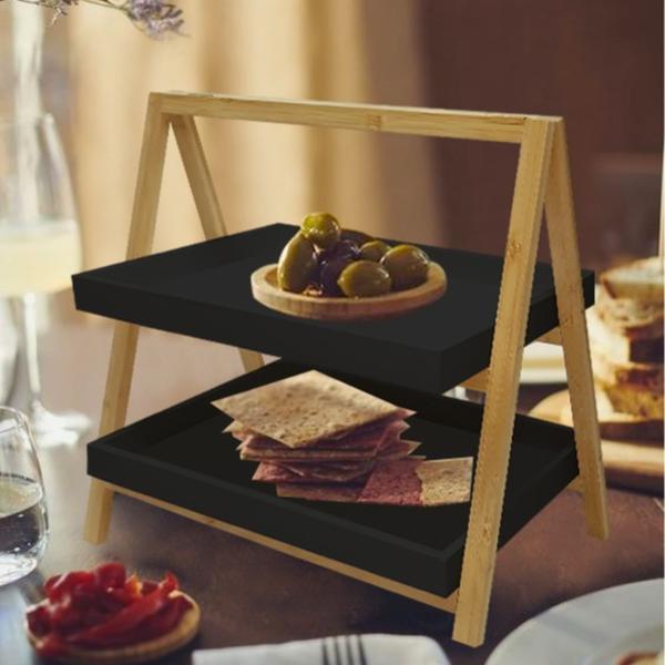 Estante de Cocina Doble Nivel Organizer de Espacio en Madera de Alta Calidad para Cocina y Comedor Diseño Compacto y Estable