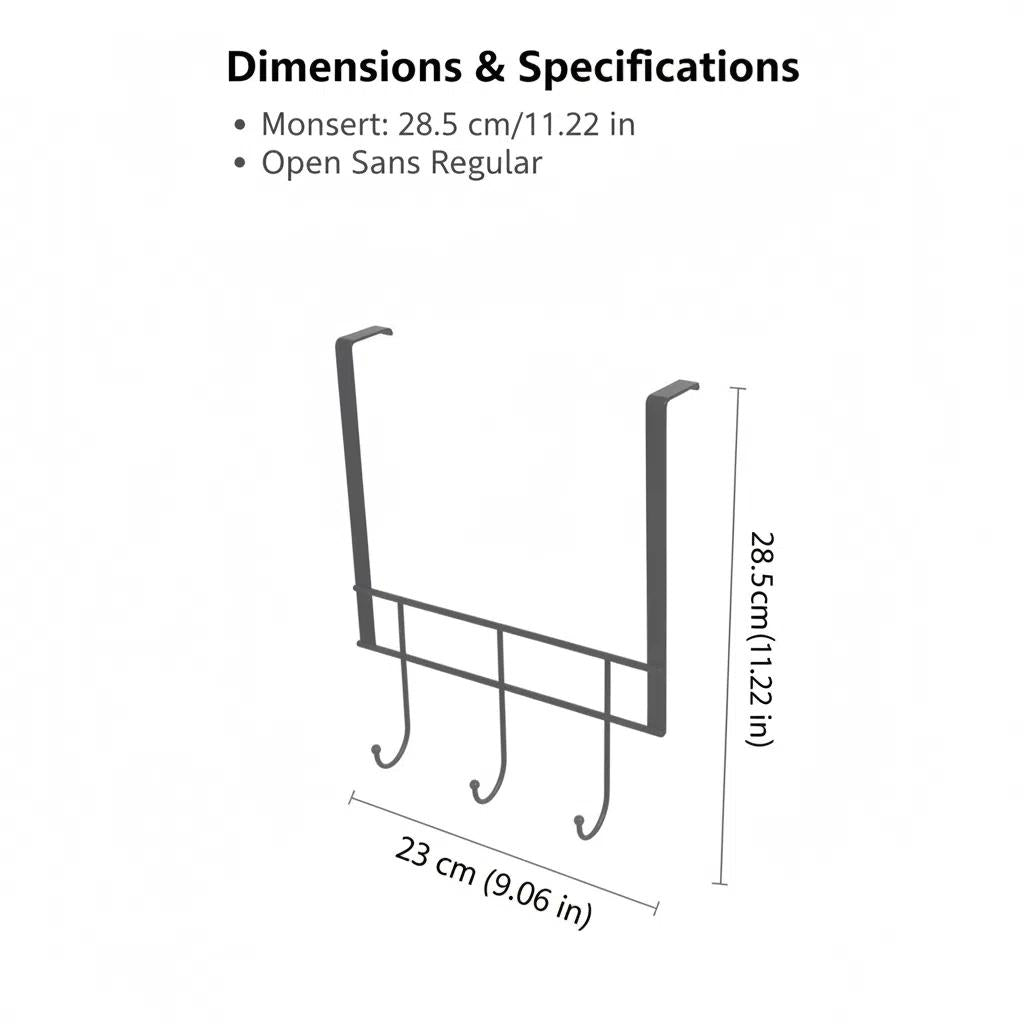 Gancho Metálico con 3 Ganchos para Organización Hogar Toallero De Baño Organizador De Accesorios De Baño Material Anticorrosivo Tamaño 23cm×28.5cm Ideal para Entrada Cocina y Baño