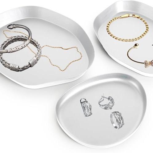 Conjunto de 3 Bandejas Ovaladas de Metal Bandejita